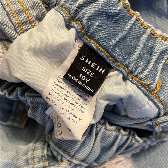 SHEIN Girls Light Blue Distressed Denim Pants - Picture 2 of 12